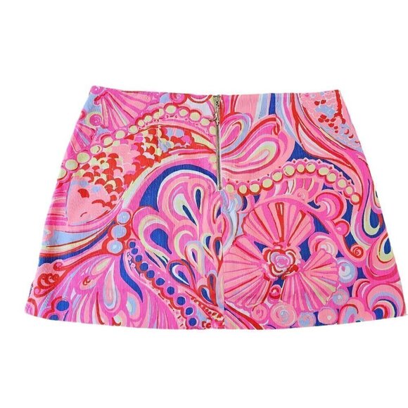 Lilly Pulitzer Reef Retreat Skirt with Shorts, Metal Coral Zipper Pull - Picture 2 of 12